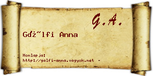 Gálfi Anna névjegykártya
